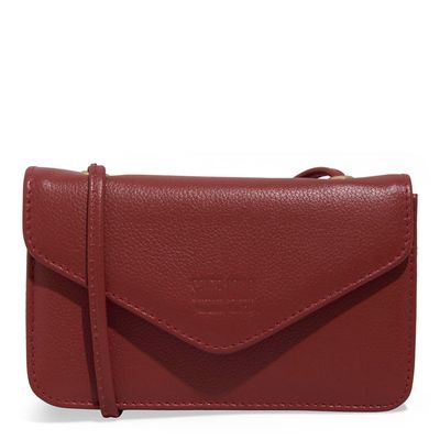 Bolsa Pequena Couro Floater Marrom Terracota Alça Transversal