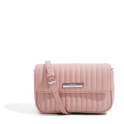 Bolsa pequena transversal de couro floater nude rosado