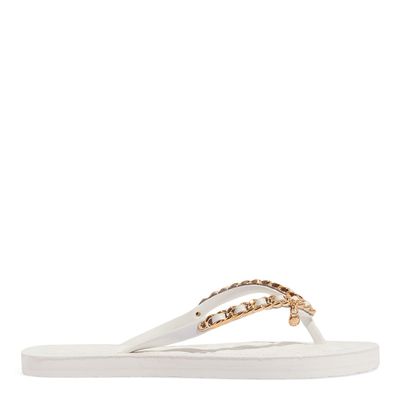 Chinelo Flip Flop Verniz Off White Corrente