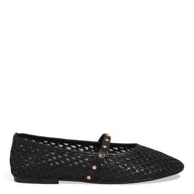 Sapatilha Tela Couro Soft Bico Redondo Preta