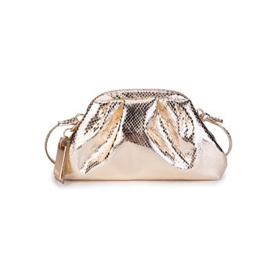 Bolsa Cobra Alto Brilho Champagne