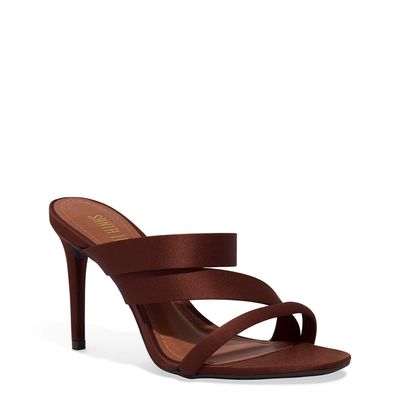 Mule Tecido Cetim Rainha Marrom