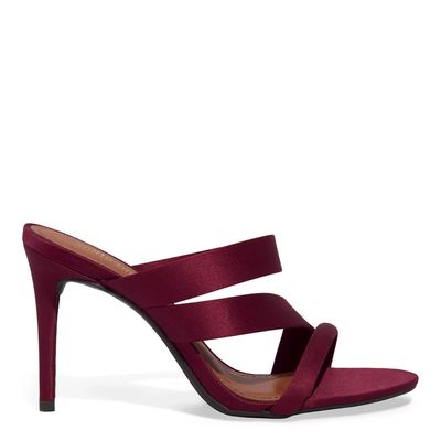 Mule Tecido Cetim Rainha Bordô