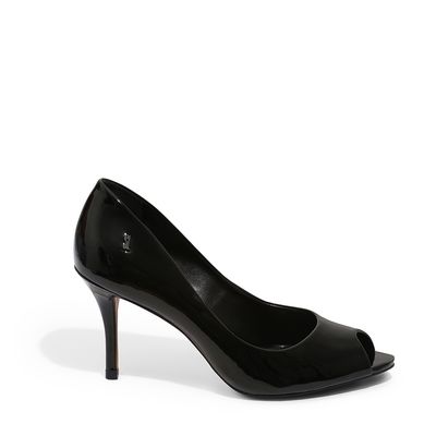 Peep Toe Verniz Preto