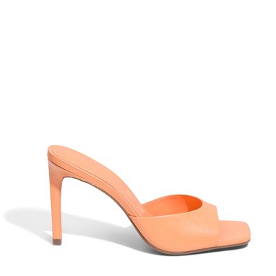 Mule Couro Pelica Premium Hot Laranja Peach