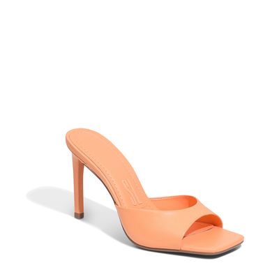 Mule Couro Pelica Premium Hot Laranja Peach