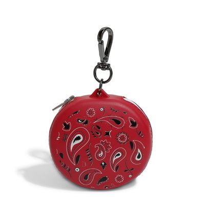 Chaveiro Porta Moedas Borracha Vermelho