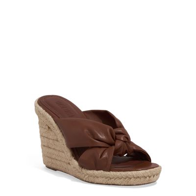 Mule Espadrille Anabela Napa Soft Caramelo Escuro