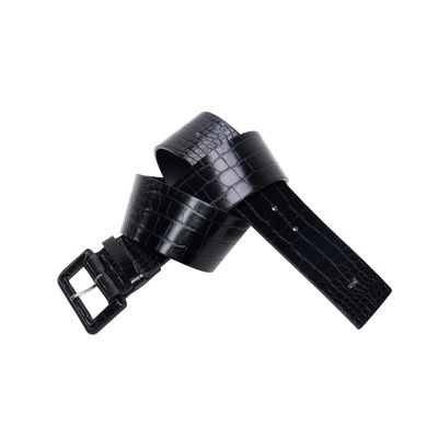 Cinto Croco Alto Brilho Preto