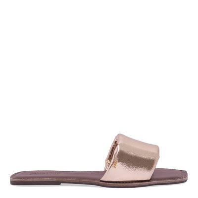 Rasteira Metalizada Reflexo Dourada