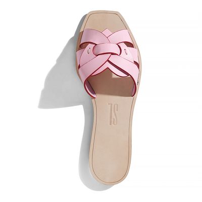 Rasteira Couro Nobre Rosa Chiclete
