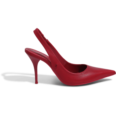 Sapato Scarpin Vermelho Couro Slingback