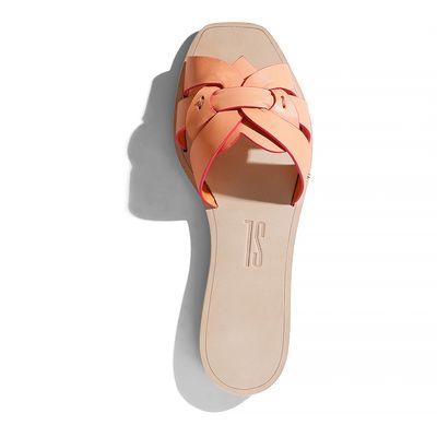 Rasteira Couro Nobre Hot Laranja Peach