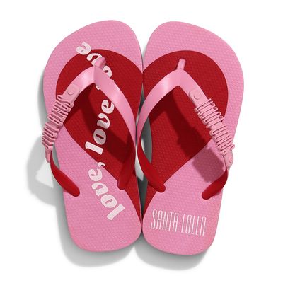Flip Flop Infantil Rosa Chiclete Borracha Salto Flat