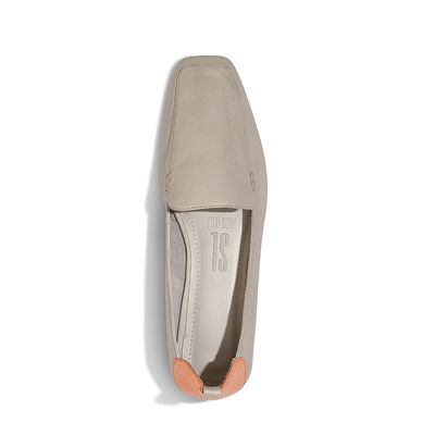 Mocassim Couro Confort Branco Gelo