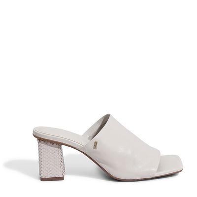 Mule Couro Nobre Soft Branco Gelo