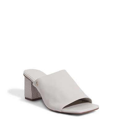 Mule Couro Nobre Soft Branco Gelo