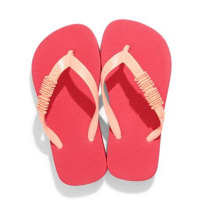 Flip Flop Infantil Vermelho Chilli Borracha Salto Flat