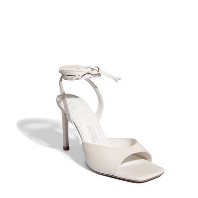 Peep Toe Couro Pelica Premium Branco Gelo