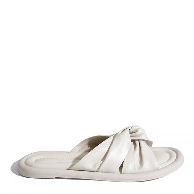 Rasteira Couro Nobre Soft Branco Gelo