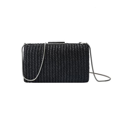 Clutch Minaudiere Palha Preta