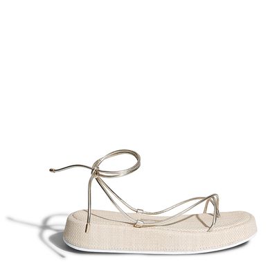 Rasteira Metalcolor Crinkle Ouro Claro