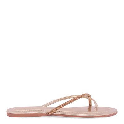 Rasteira Metalizada Brilho Strass Dourada