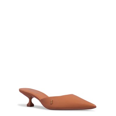 Mule Couro Salto Taça Caramelo