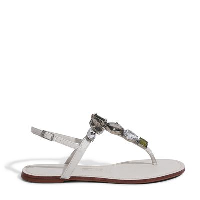Rasteira Napa Santorine Branco Marfim