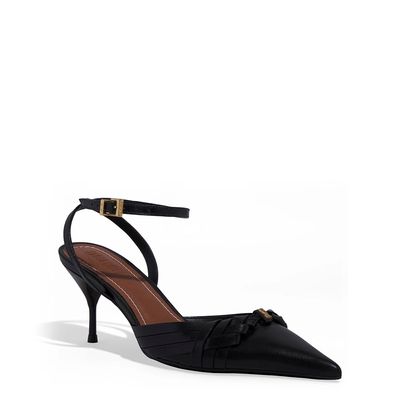 Scarpin Couro Confort Salto Agulha Preto