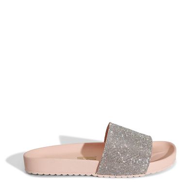 Chinelo Slide Borracha Rosa Brilho