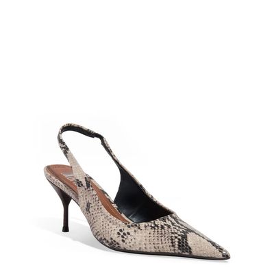 Scarpin Couro Salto Agulha Animal Print Cobra