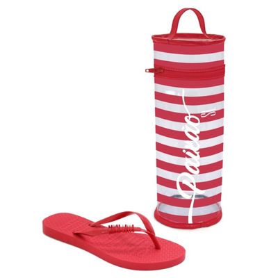 Flip Flop Borracha Vermelho Chilli Com Necessaire