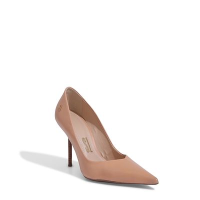 Scarpin Couro Confort Laranja Pêssego