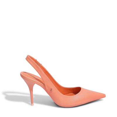 Scarpin Couro Confort Hot Laranja Peach