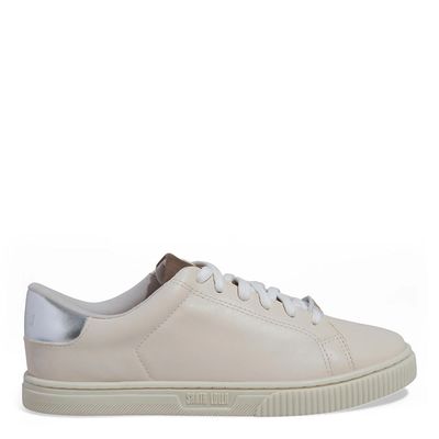 Tênis Napa Soft Off White e Prata Metalizado