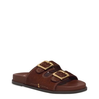 Papete Couro Fivelas Marrom Terracota