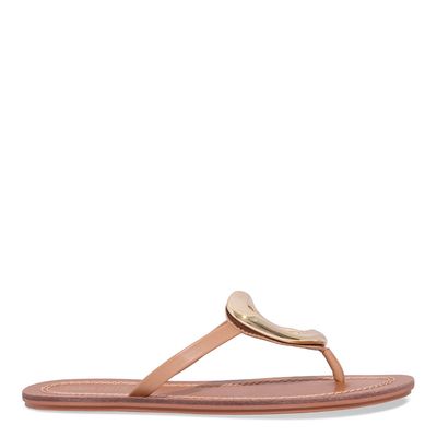 Rasteira Napa Santorine Bege Palha