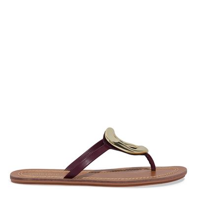 Rasteira Napa Paris Vermelho Malbec