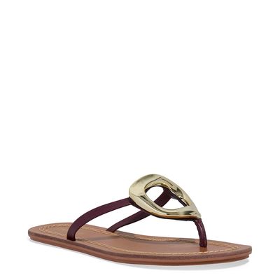 Rasteira Napa Paris Vermelho Malbec