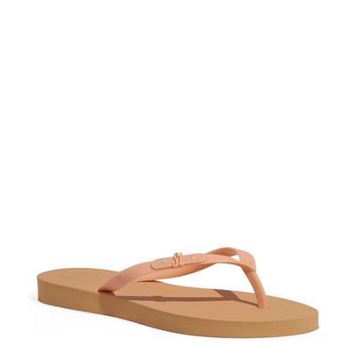 Chinelo Borracha Bico Fino Laranja Cream