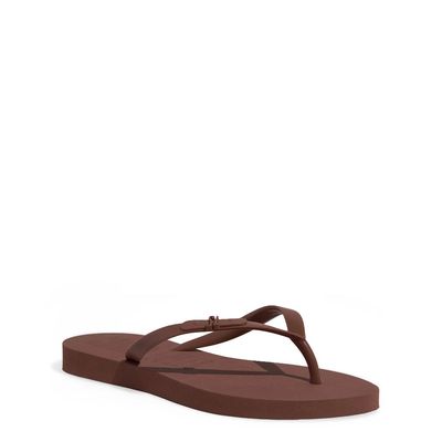 Chinelo Borracha Bico Fino Marrom Brown