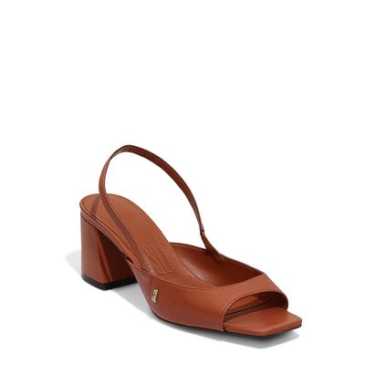 Peep Toe Couro Pelica Premium Marrom Safari