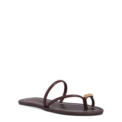 Rasteira Couro Nobre Metal Bold Marrom Cocoa