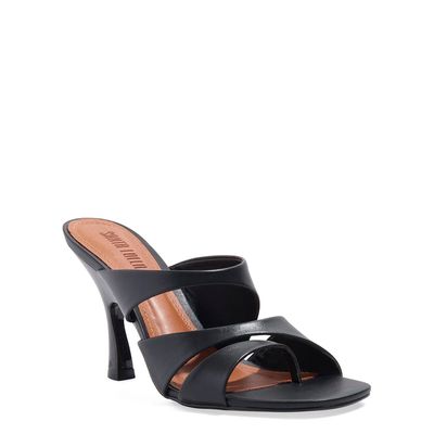 Mule Couro Nobre Soft Salto Taça Preto