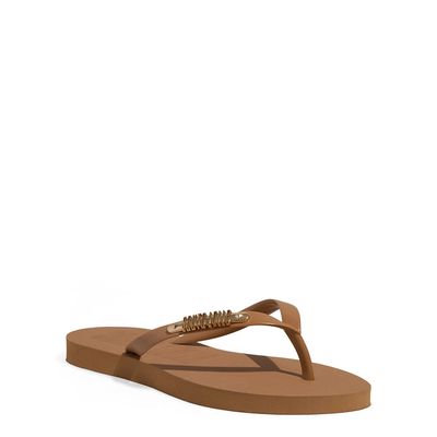 Chinelo Borracha Bico Fino Bege Egido