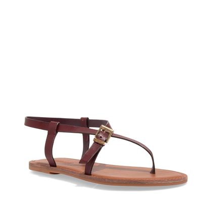 Rasteira Couro Nobre Soft Vermelho Merlot