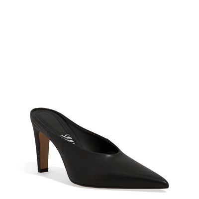 Mule Couro Pelica Soft Salto Alto Preto