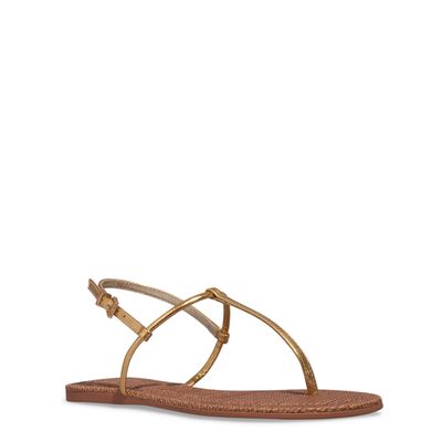 Rasteira Metalizada Reflexo Dourada