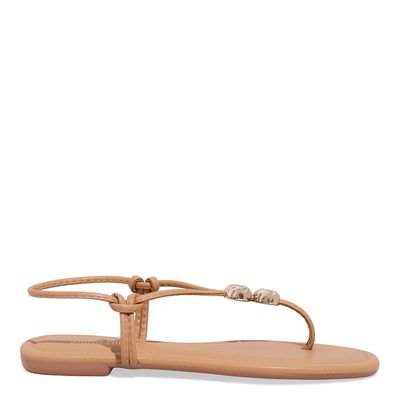 Rasteira Napa Santorine Bege Palha